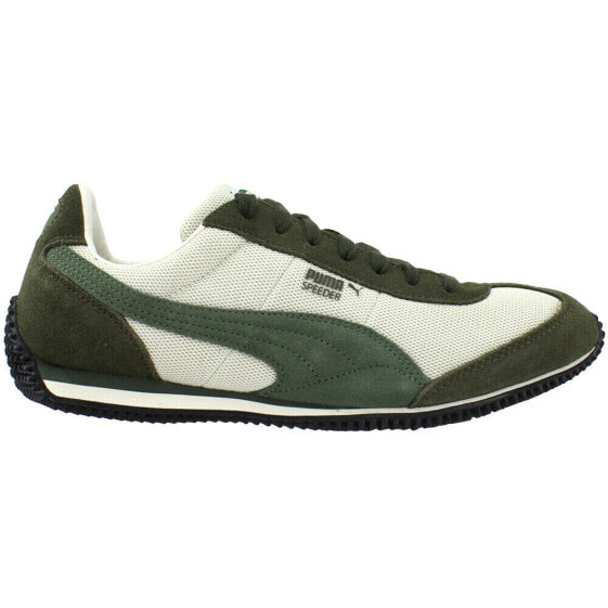 Puma Speeder Mesh Lace Up Mens Green, Off White Sneakers Casual Shoes 368452-02