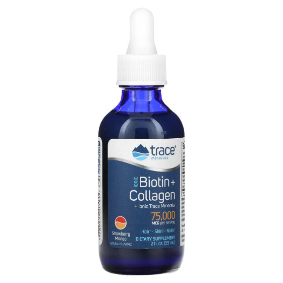 Ionic Biotin + Collagen, Strawberry Mango, 75,000 mcg, 2 fl oz (59 ml)