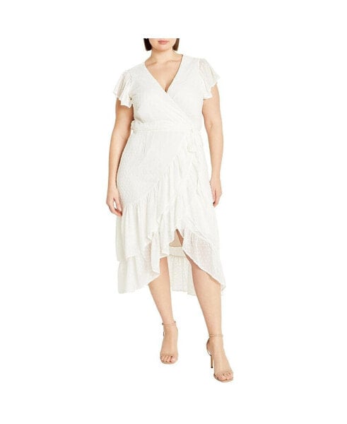 Plus Size Midi Frill Dee Tiered Dress