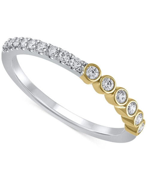 IGI Certified Diamond Bezel & Prong-Set Band (1/4 ct. t.w.) in 14k Two-Tone Gold