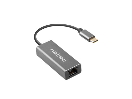 natec Cricket - USB 3.2 Gen 1 (3.1 Gen 1) Type-C - 100,1000 Mbit/s - Grey - RJ-45 - 24 mm - 60 mm