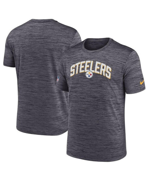 Men's Black Pittsburgh Steelers Sideline Velocity Athletic Stack Performance T-shirt