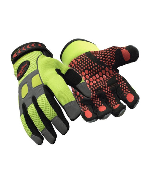 Men's Insulated Fleece Lined HiVis Super Grip Performance Work Gloves