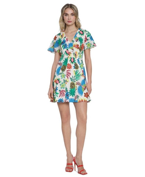 Платье хлопковое с тропическим принтом Donna Morgan