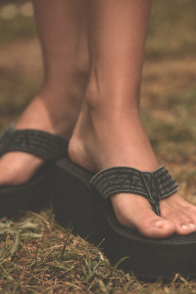 Denim platform sandals