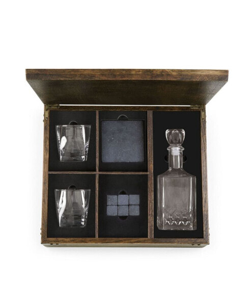 Whiskey Box with Decanter Gift Set, 12 Pieces