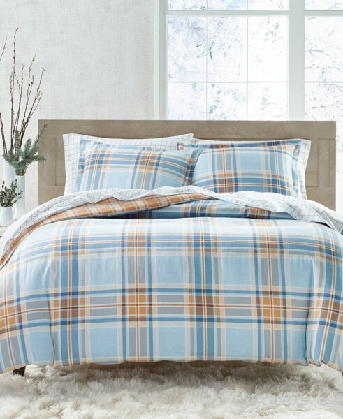 Homespun Plaid Flannel Duvet Cover, King, Created for Macy's