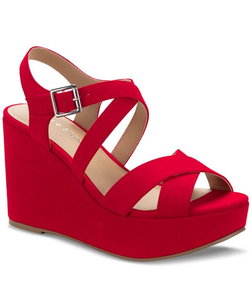 Raynaa Strrappy Slingback Platform Wedge Dress Sandals, Created for Macy's