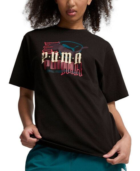 Women's Classic Play Loud Graphic Print Cotton T-Shirt