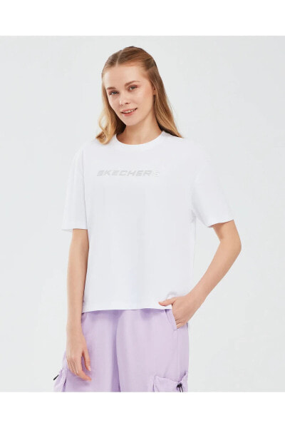 Футболка женская Skechers Graphic T-shirt W Short Sleeve Kadın Beyaz Tshirt S241012-100