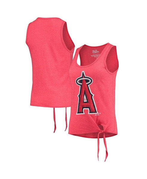 Women's Threads Red Los Angeles Angels Scoop Neck Racerback Side Tie Tri-Blend Tank Top