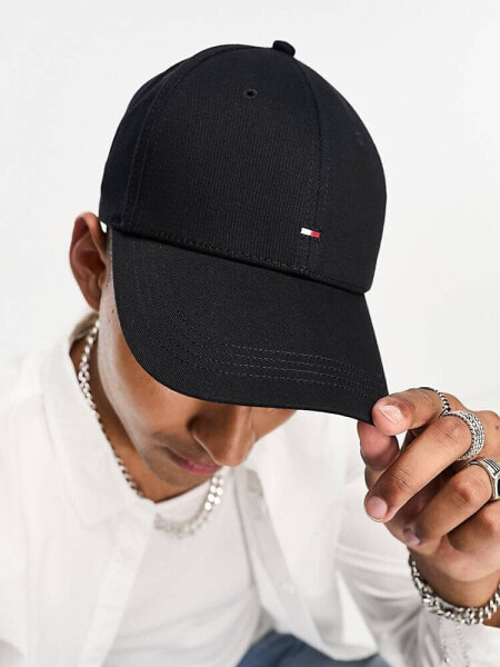 Tommy Hilfiger classic flag baseball cap in black