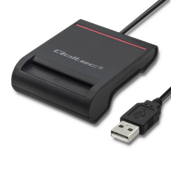 Qoltec Smart chip ID card scanner, 84.5 mm, 16 mm, 65 mm, 63 g, 0.9 m, USB 2.0