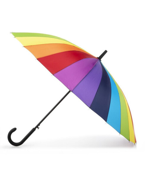 24 Rib Rainbow Auto-Open Stick Umbrella