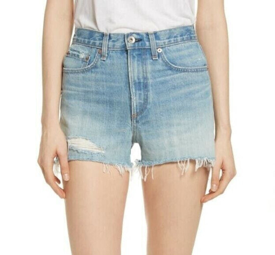 Rag & Bone/jean 153549 Women's Justine High Waist Cutoff Denim Shorts Sz. 28