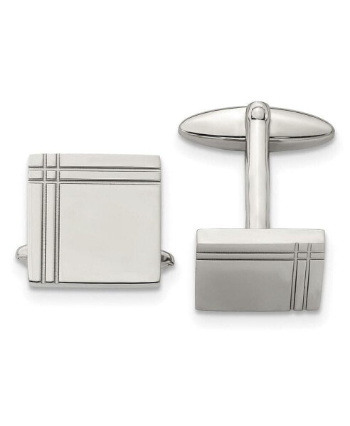 Stainless Steel Polished Square Cufflinks