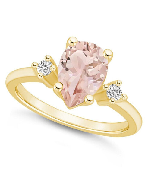 Morganite and Diamond Ring (1-5/8 ct.t.w and 1/10 ct.t.w) 14K Yellow Gold