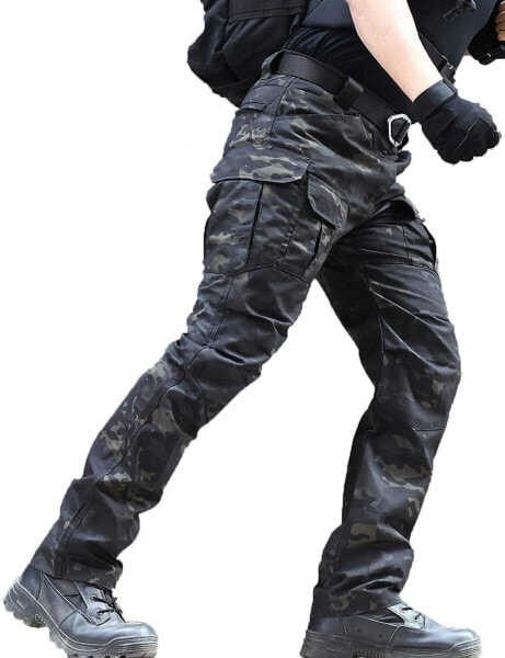 zuoxiangru Men’s Waterproof Relaxed-Fit Tactical / Combat Trousers - Army / Cargo / Work Trousers with Multiple Pockets