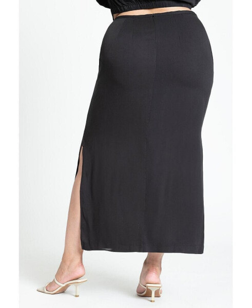 Plus Size Lightweight Column Skirt