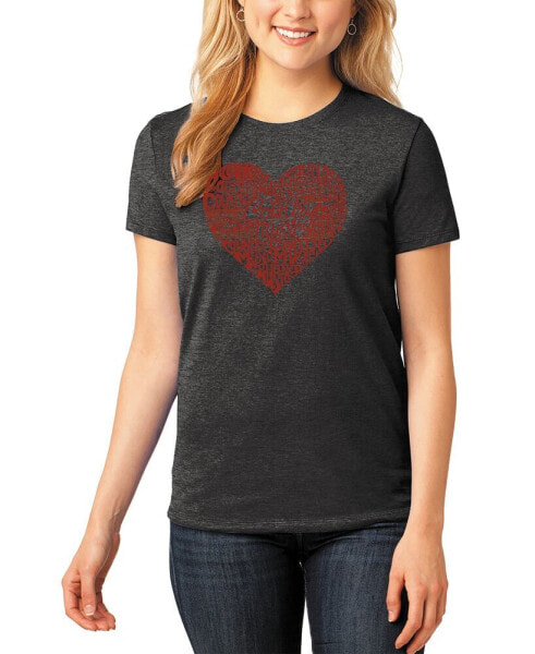 Women's Premium Blend Word Art Country Music Heart T-Shirt