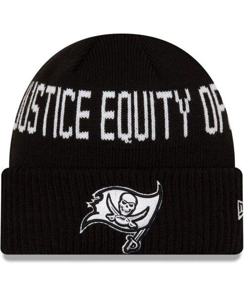 Men's Black Tampa Bay Buccaneers Team Social Justice Cuffed Knit Hat