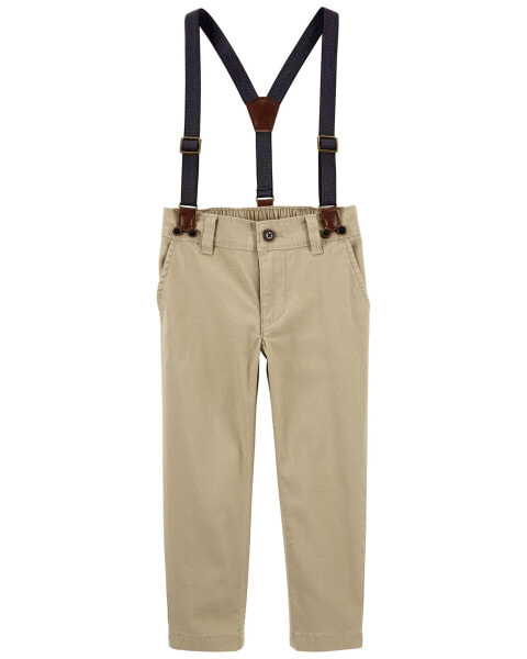 Toddler The Favorite: Khaki Suspenders 4T