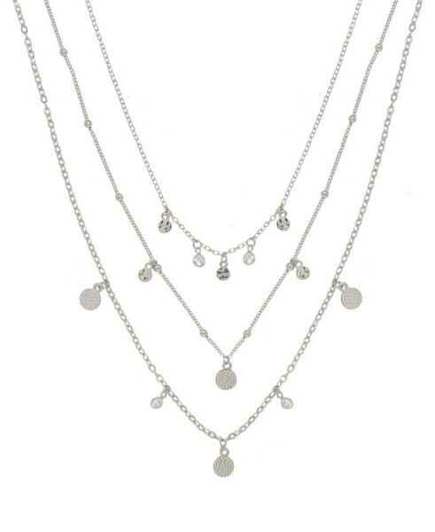 Crystal Detailed Triple Layer Necklace