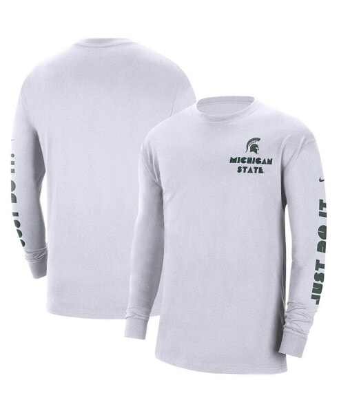 Men's White Michigan State Spartans Heritage Max 90 Long Sleeve T-shirt