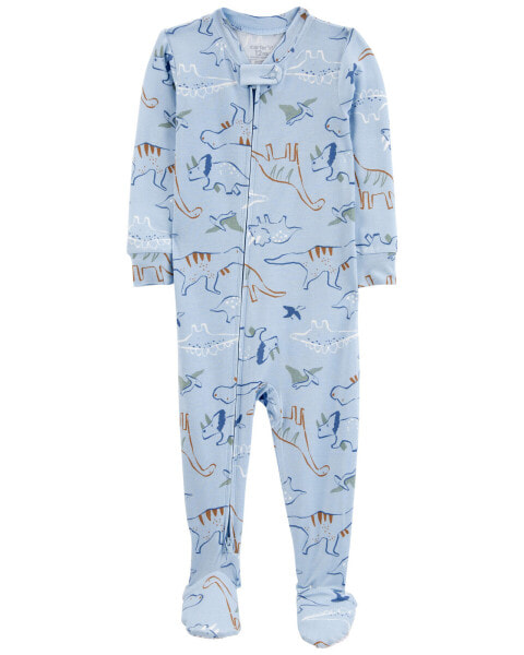 Toddler Dinosaur 1-Piece PurelySoft Footie Pajamas 4T