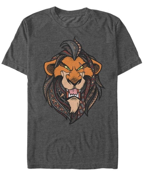 Disney Men's The Lion King Geometric Patterned Scar Short Sleeve T-Shirt