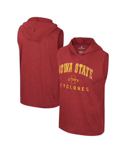 Men's Cardinal Iowa State Cyclones Varsity Sleeveless Hoodie Tank Top