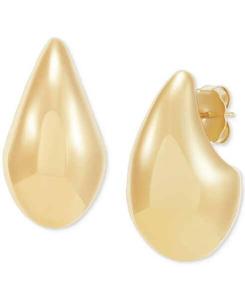 Polished Teardrop Sculptural Stud Earrings in 14k Gold, 22mm