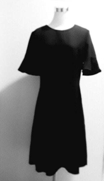 Gerard Darel Women's Ruffle sleeve Fit Flare Dress Black 42