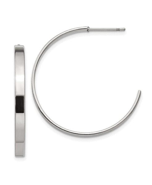 Stainless Steel Polished Diameter J Hoop Earrings