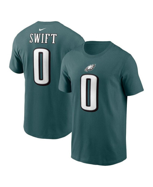 Men's D'Andre Swift Midnight Green Philadelphia Eagles Player Name and Number T-shirt