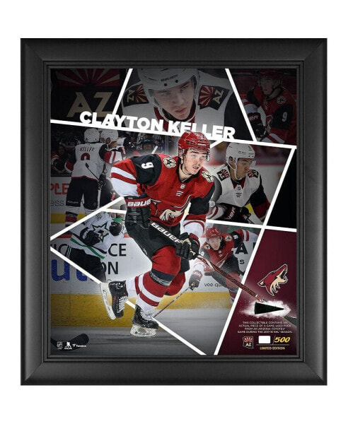 Clayton Keller Arizona Coyotes Framed 15'' x 17'' Impact Player Collage with a Piece of Game-Used Puck - Limited Edition of 500