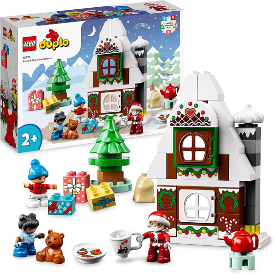 LEGO 10976 DUPLO Gingerbread House with Santa Figure, Christmas House Toy, Gift for Toddlers from 2 Years, Building Blocks, Educational Toy for Girls and Boys