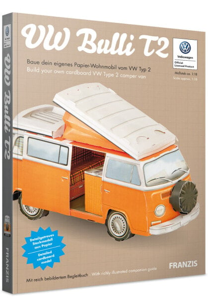Franzis Verlag VW Bulli T2, Car model, Cardboard, Orange, White