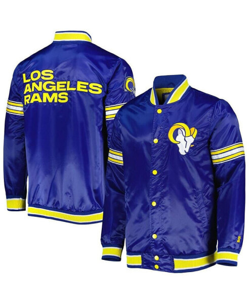 Men's Royal Los Angeles Rams Midfield Satin Full-Snap Varsity Jacket