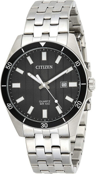 Мужские часы Citizen Quartz Stainless Steel с черным циферблатом - BI5050-54E НОВЫЕ