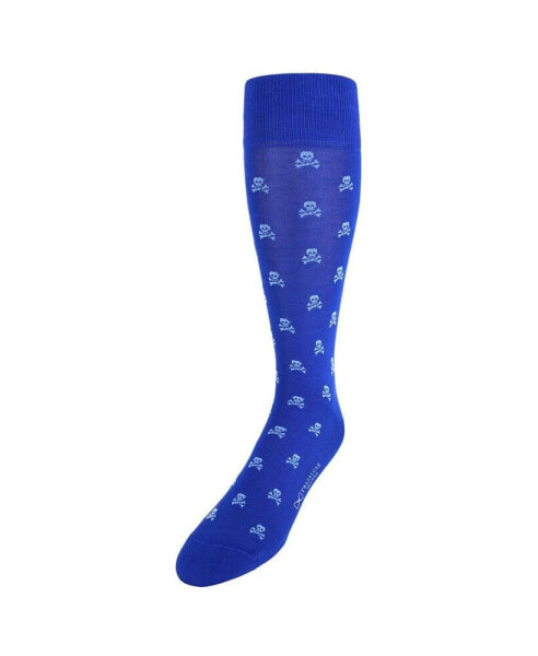 Rodger Skull and Cross Bones Mercerized Cotton Mid-Calf Socks