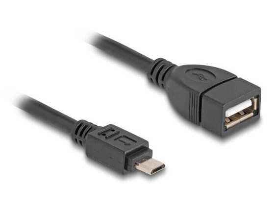 Кабель OTG USB 2.0 Delock 83018 Micro-B - Typ-A, 11 см, черный