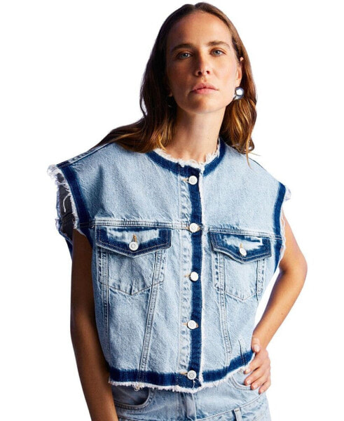 Women's Fringed Jean Vest