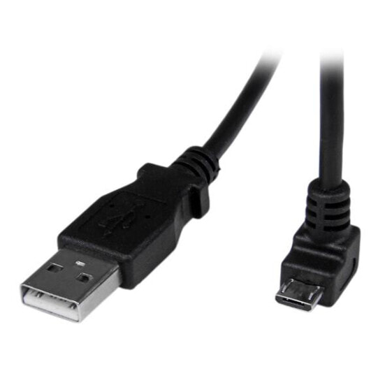 Кабель USB Micro Startech.com A to Down Angle Micro B, 2 м, USB A - Micro-USB B, USB 2.0, 480 Мбит/с, черный