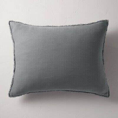 Наволочка Casaluna King Euro Heavyweight Linen Blend Throw Pillow Dark Gray