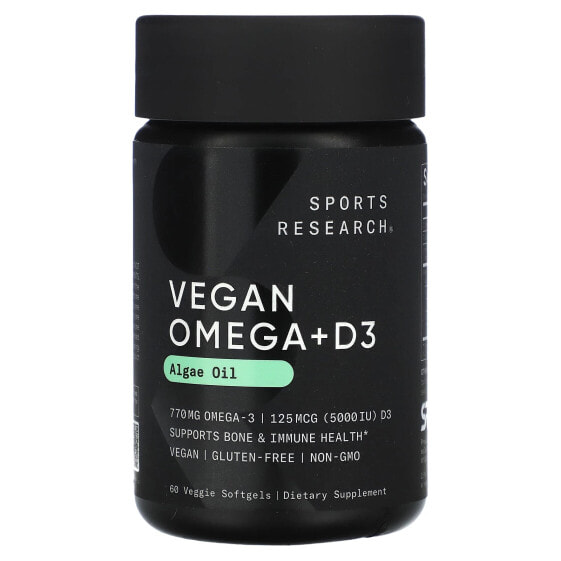 Vegan Omega + D3, 60 Veggie Softgels