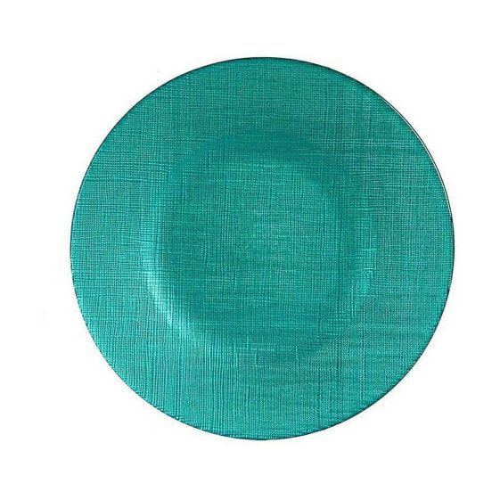 Плоская тарелка бирюзовый Cтекло 6 штук (21 x 2 x 21 cm)