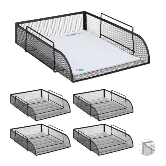 5 x Dokumentenablage stapelbar schwarz