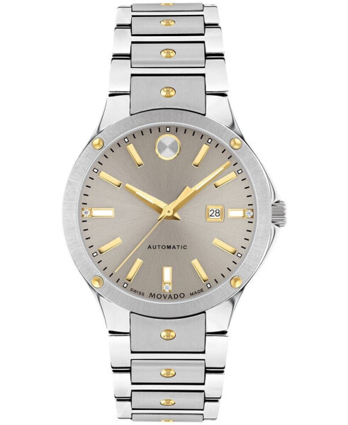 Women's Se Automatic Swiss Automatic Silver-Tone Stainless Steel Yellow PVD Bracelet Watch 33mm