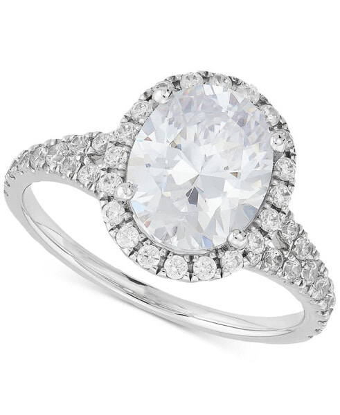 IGI Certified Lab Grown Diamond Oval-Cut Halo Engagement Ring (3 ct. t.w.) in 14k White Gold
